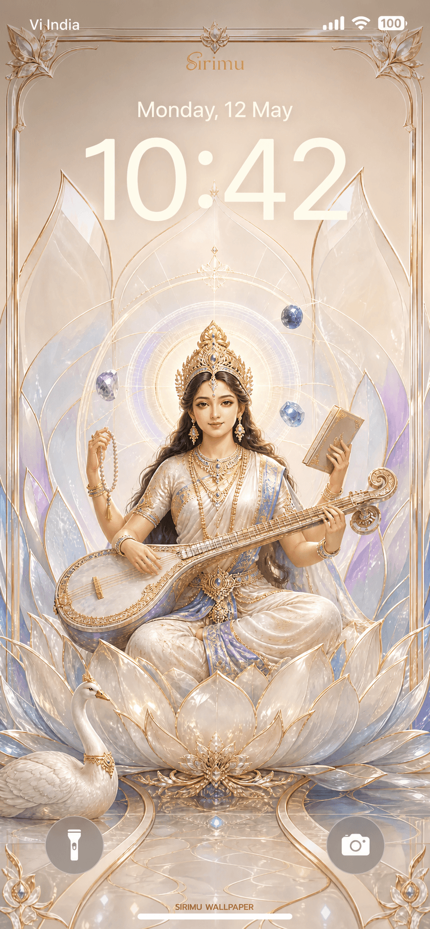 ตัวอย่างวอลเปเปอร์พระสรัสวดี — SIRIMU DIVINE